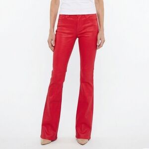 ❤️VALENTINE SPECIAL❤NWT.L'AGENCE Ruth Highrise Coated Straight Jeans In Lava Red